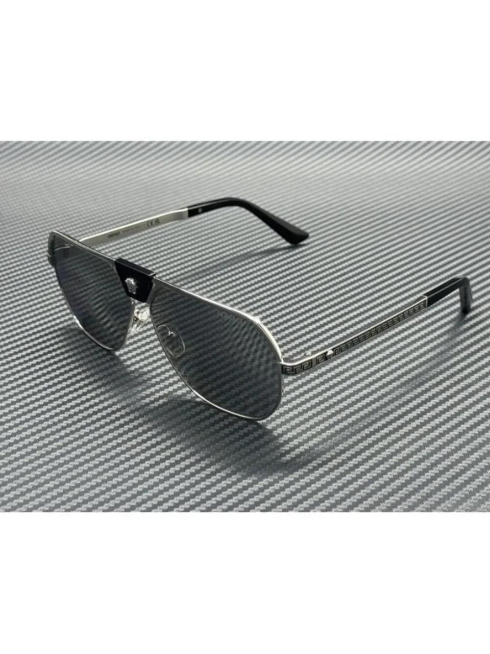 New Versace Men Silver Sunglasses 61-12-145